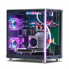 PiTower Aluminum Case for Raspberry Pi 5, Mini Tower Enclosure with 1.3" OLED