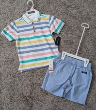 NWT NAUTICA Boys Size 4/5 Shorts  Polo Set Easter Outfit Pastel
