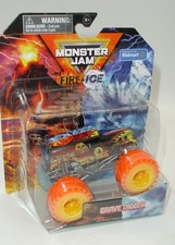 Rare MONSTER Jam GRAVE DIGGER Fire Ice HTF 2024 Walmart EXCLUSIVE 1:64