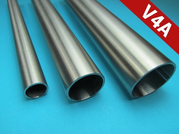 4 M Edelstahl Rohr Ø 42,4X2 Mm Rundrohr V4A Geschliffen 400 Cm Edelstahlrohr Va-image