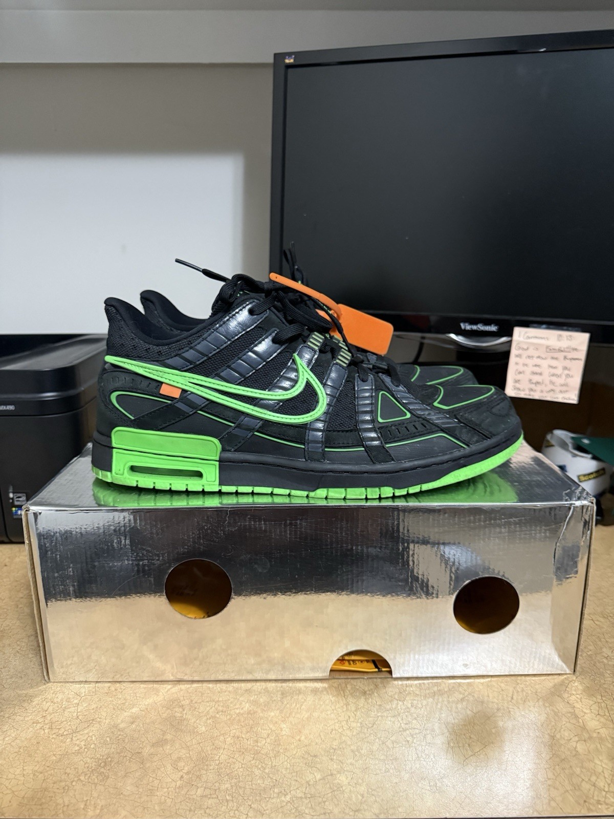 OFF WHITE X NIKE Taglia 13 Nike Air Rubber Dunk x Off White Low Green Strike