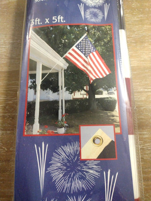 Independence FLag U.S.A. American 3ftx5ft Flag Kit w/6ft Steel Pole