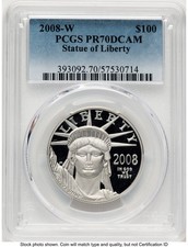 2008-W Proof Platinum Eagle 1 oz Blue Gradient PCGS PR70 3528.00 per troy oz