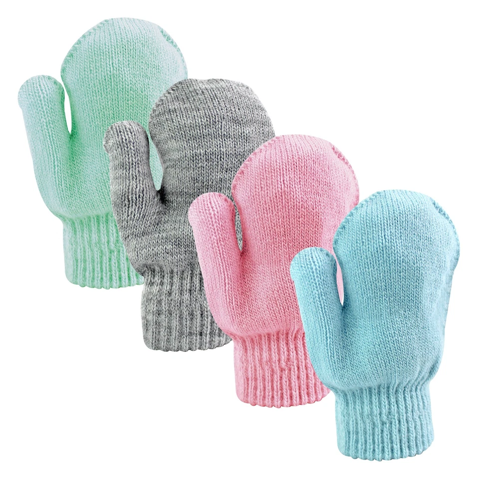 Lot de 4 jolies mitaines chaudes pour bébé pour l'hiver