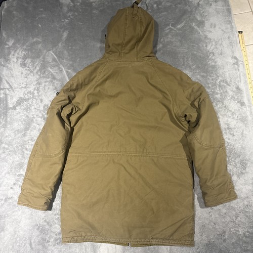 Alpha Industries Jacket Mens Large Brown Parka Quilted Hood Coat - Picture 8 of 11