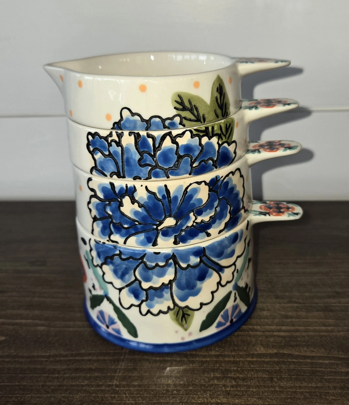 Ceramic Delphine Measuring Cups Complete Set Beautiful Set Boho