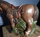 Antique Hand-painted Ceramic Horse & Saddle  Signed '74 Initials AM — photo 7