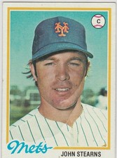 1978 topps #334 John Stearns METS