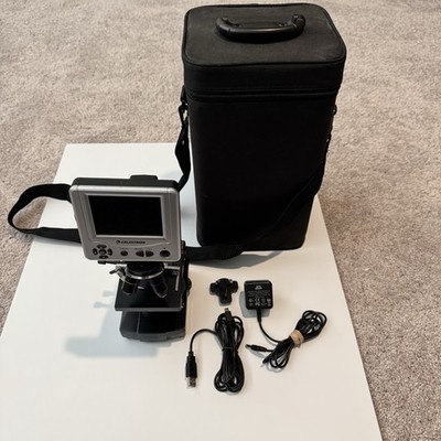 Celestron LCD Digital Microscope W/ Power And USB Cable Hard Case - Tested Works
