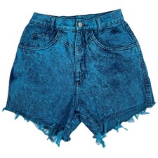 Vintage Roper Cut Off Denim Shorts Women  s 26" Frayed Acid Wash Blue Western USA