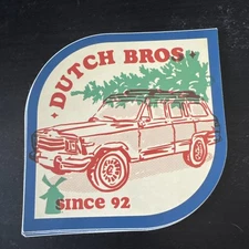 Dutch Bros Coffee Sticker OG Old School Wagoneer Christmas Tree FREE SHIPPING
