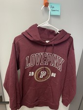 Pink Victoria's Secret Burgundy Ladies Hoodie Sweatshirt Size S