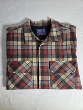 Vintage Pendleton Board Shirt Men's L Wool Flannel Plaid Button-Up Pockets