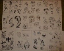 Mike Malone Tattoo Flash ~ 11" X 14"