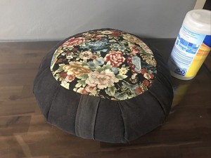 Round Zafu Meditation Cushion, D=15" H=5.5" Zabuton Meditation Pillow, Yoga B...