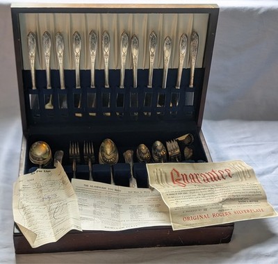 ROGERS & BRO A1 XII SILVER PLATE Silverware EMPIRE 1921 Collection w/ Paperwork!