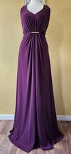 PHASE EIGHT Dress Sz 18 Purple GRECIAN maxi prom long party wedding Guest Gold
