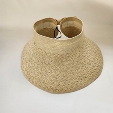 Womens Summer Foldable Straw Sun Visor Hat Roll Up Wide Brim Topless Outdoor Cap