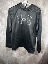 Under Armour Boys Hoodie Size YXL Black Polyester Chest Logo