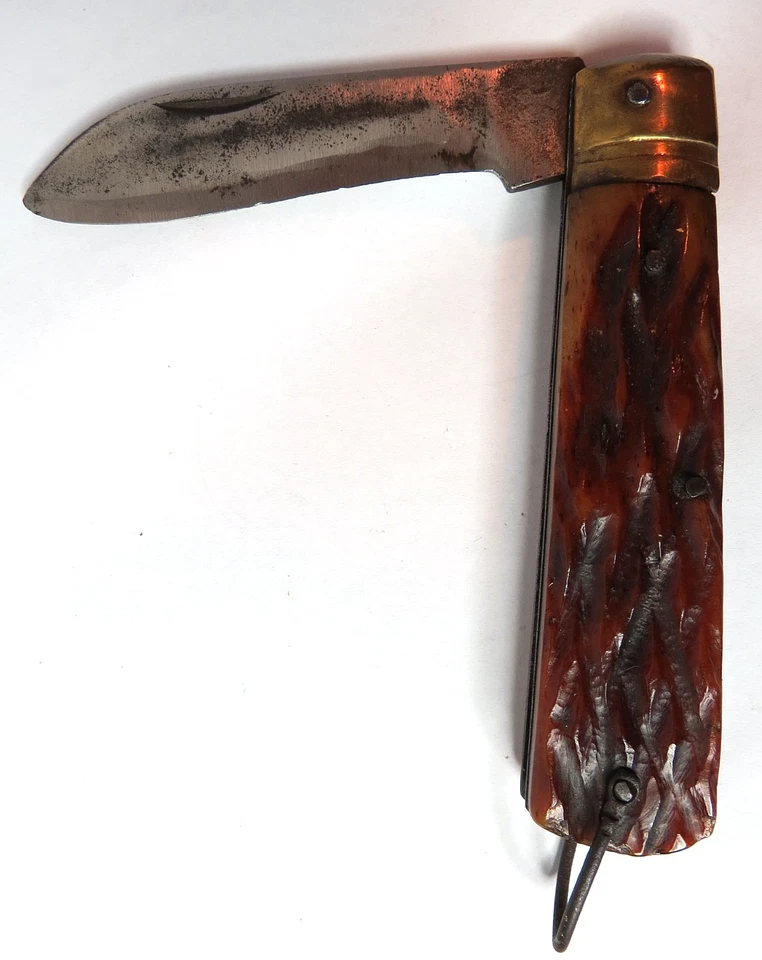 ANTIQUE FOLDING BONE POCKET KNIFE W/ ONE BLADE - Image 2 of 4