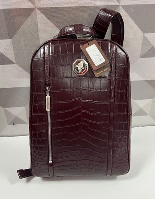 Stefano Ricci Crocodile Leather Backpack   Burgundy/Wine Red $22,950 NWT
