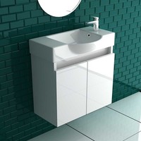 Alpenberger Keramik Waschbecken Mit Unterschrank Weiß BadmöBel Set GäSte-Wc Bad