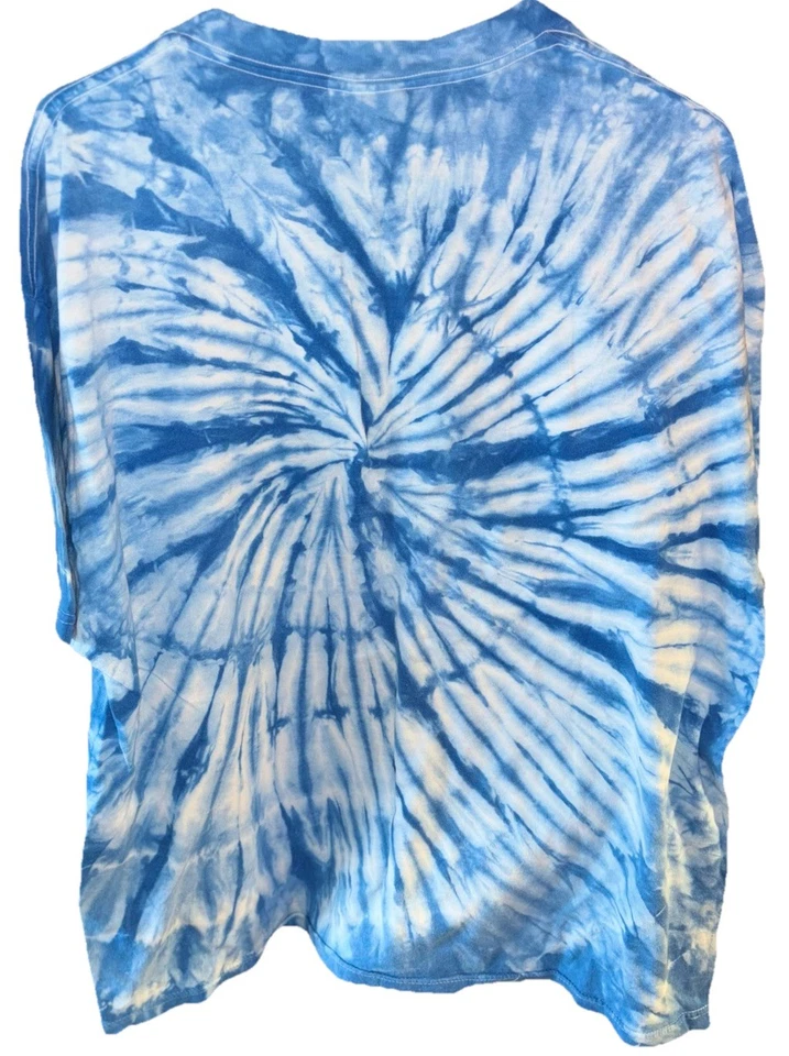 Camiseta en blanco azul líquido vintage años 90 tie dye de fábrica talla XL AFCOM Foto 2 de 2