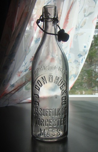 Antique D.J. DONOHUE & CO.-23 SUFFOLK ST.- WORCESTER, MASS. Blob Top Beer Bottle