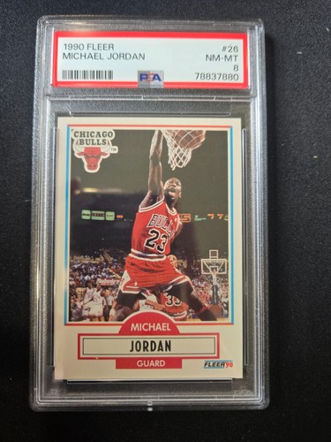 1990 Fleer Michael Jordan #26 PSA 8 NM-MT Chicago Bulls Vintage Basketball HOF