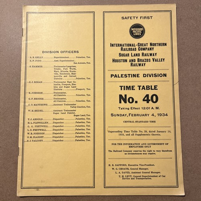 #ad #ad Missouri Pacific Lines International Great Northern Railroad Timetable #40 1934 $22.99