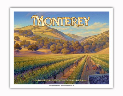 Monterey Wineries - California Vineyards Wine Country Art by Kerne Erickson
