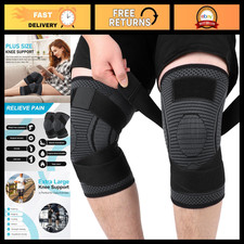 Adjustable Plus Size Knee Compression Sleeves for Pain Relief Support - 2 Pack