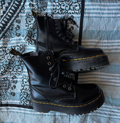 Dr. Martens AirWair Leder Boots schwarz EU 41 Plateausohle Zip