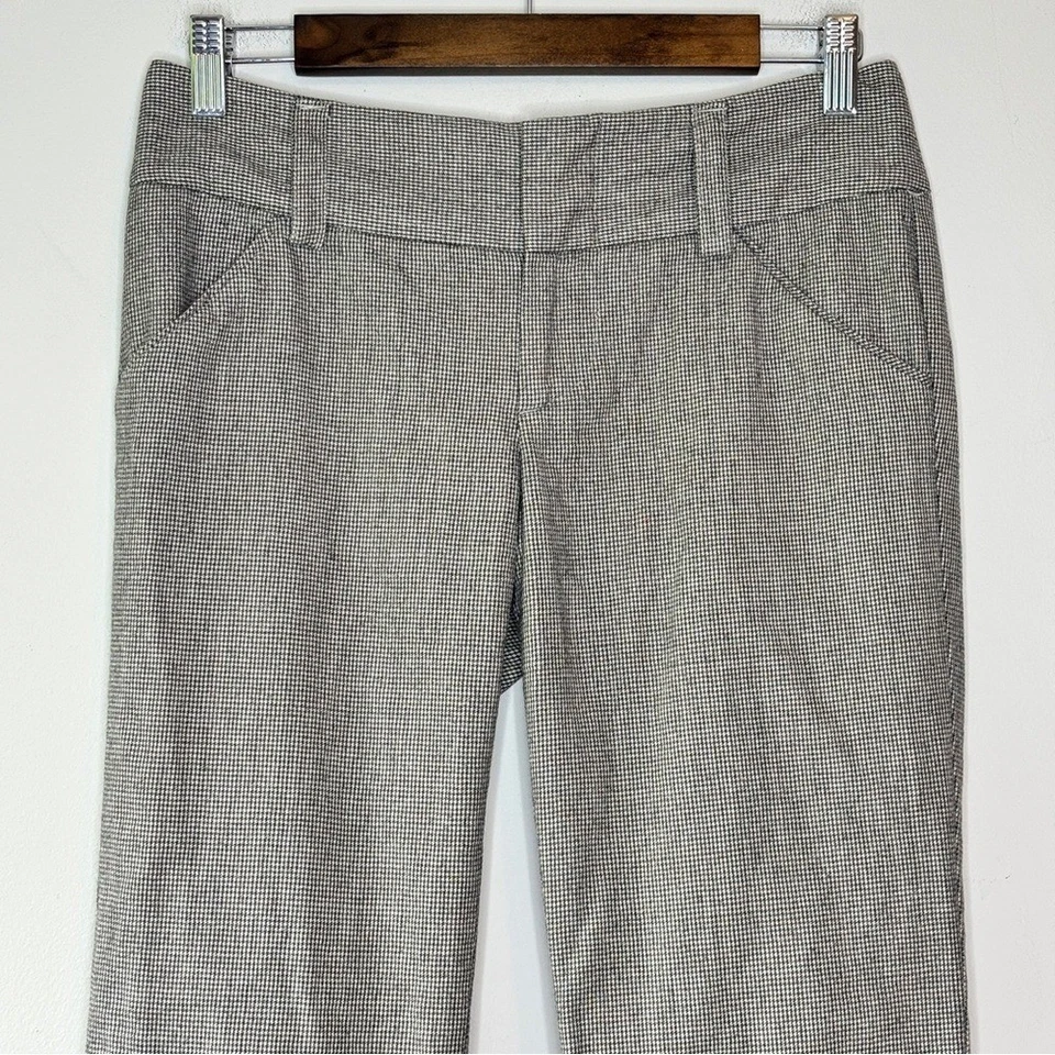 Pantalón Alice + Olivia Y2K tiro bajo marrón tostado pata de gallo mezcla de lana pierna acampanada talla 2 Foto 2 de 4