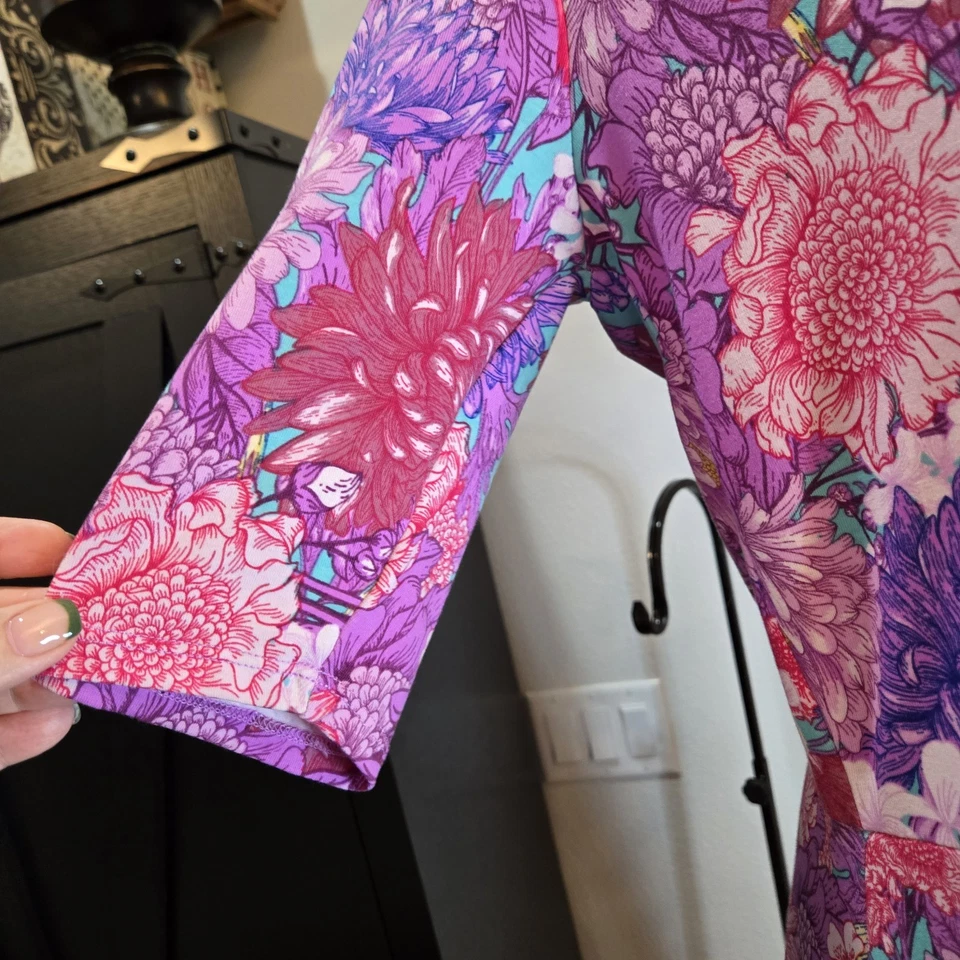 LuLaRoe Ana Purple Pink Blue Long Maxi Dress sunflowers NWOT XL. 19 - Image 3 of 4