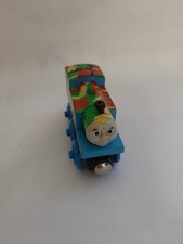 Paint-splattered Thomas Collectable Wooden train, Vintage
