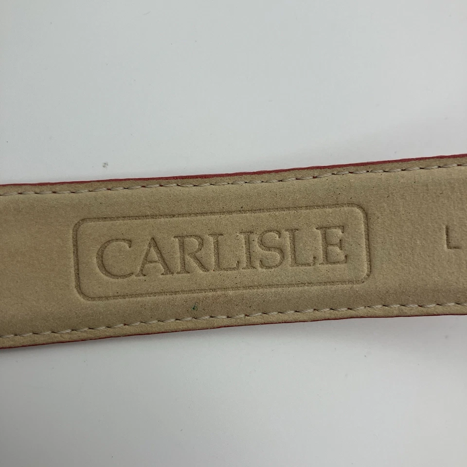 Cinturón para mujer Carlisle talla 28 (1”) - hermoso cinturón rojo y hebilla plateada/dorada Foto 4 de 4