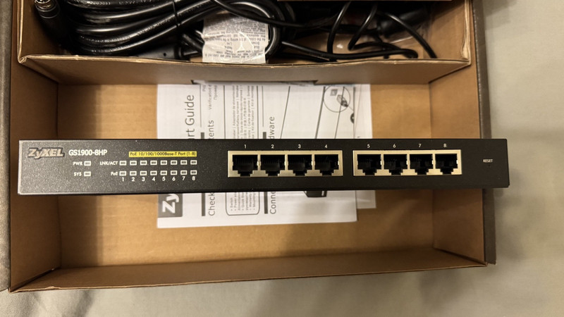 Zyxel GS1900-8HP 8 Port PoE Smart Managed Gigabit Ethernet Switch PSU Included