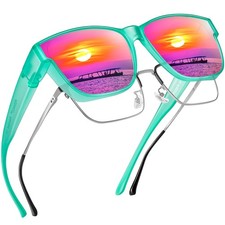 Polarized Fit Over Sunglasses for Men Women, Oversized Square Sunglasses, UV4...