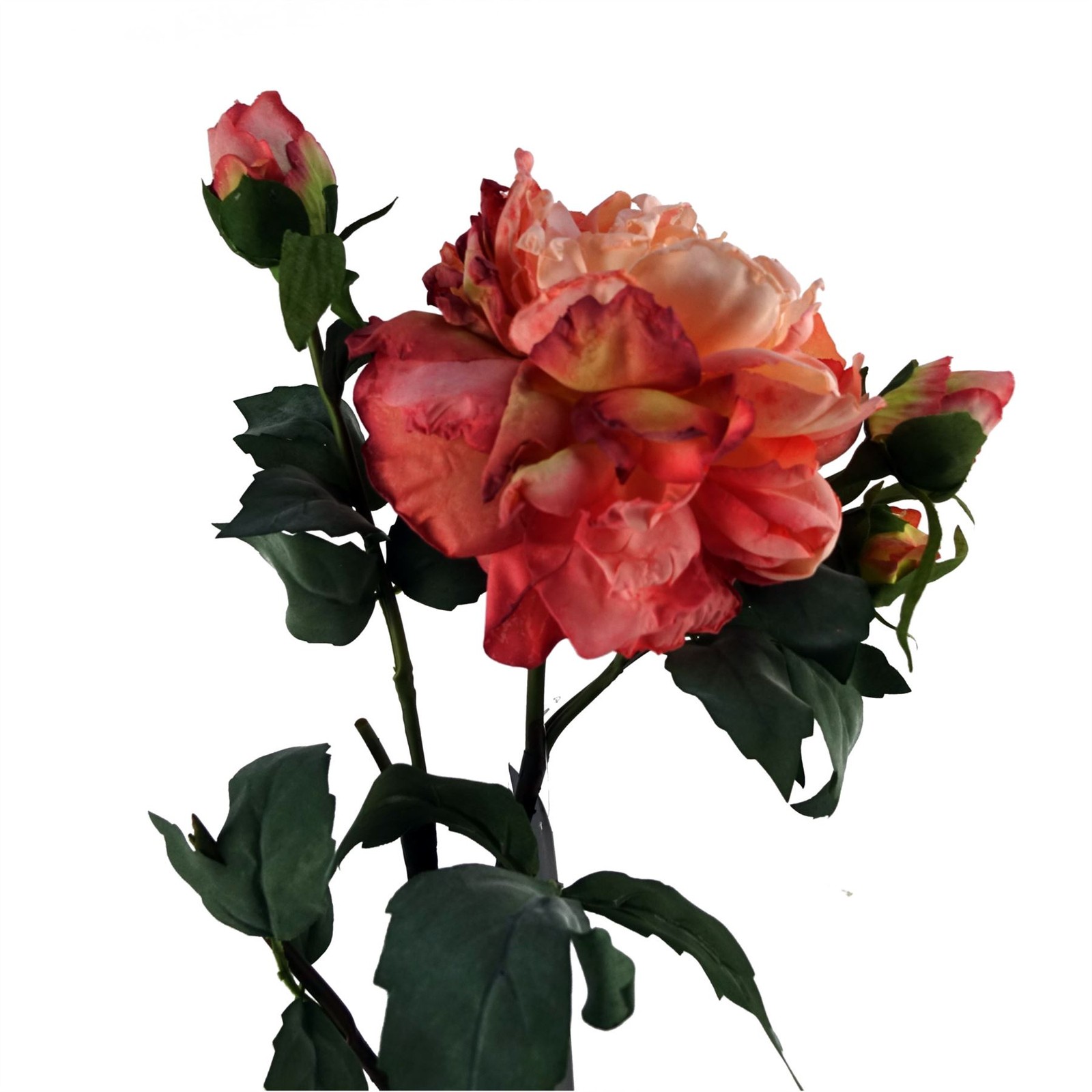 60cm Artificial Peony Flower Stem Realistic Floral Spray 3 Buds Decor Pink