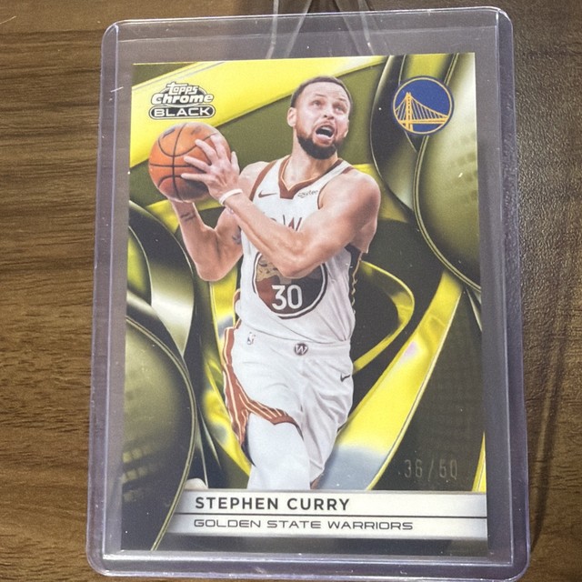 2025-26 Topps Chrome Black Stephen Curry #16 Gold Refractor Warriors /50