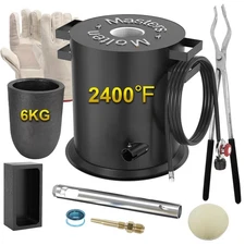 MMasters 6KG Propane Metal Melting Furnace Kit with Gloves, 2400℉ High-Effici...
