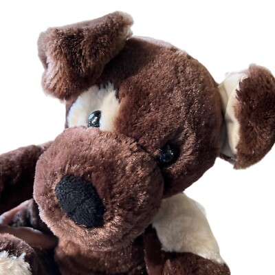 Build A Bear Fudge Pup Dog Brown 10'' Floppy Ears Eye Patch Soft Plushie Toy Gift
