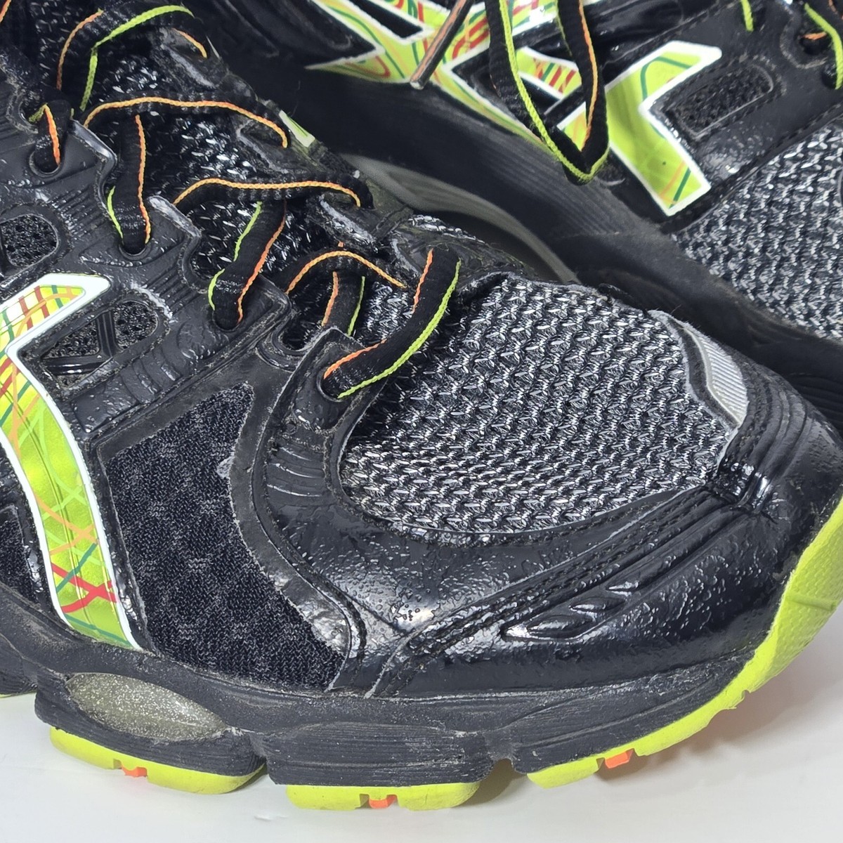 Asics Gel Nimbus Athletic Running Shoe Mens Size 7 T241N‎ I.G.S. Black Mesh Neon Asics Gel Nimbus Athletic Running Shoe Mens Size 7 T241N  main image 2
