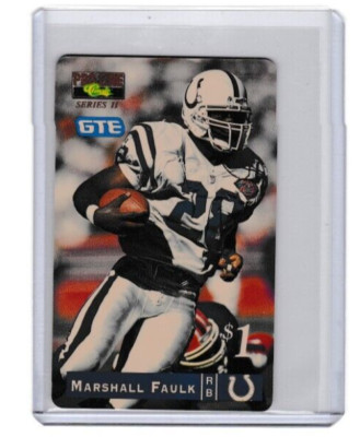 1996 Classic $1 Phone Card Marshall Faulk (Expired 12-31-96)