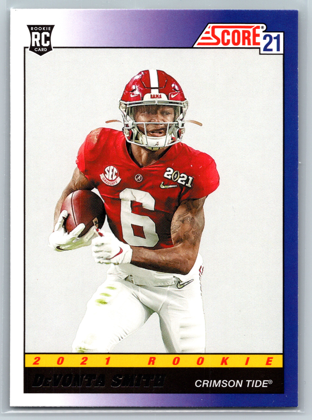 2021 Score #TB4 DeVonta Smith 1991 Throwback Red