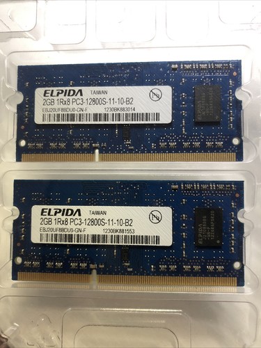 2x2Gb RAM Elpida EBJ20UF8BDU0-GN-F Apple SODIMM PC3-12800S-11-10-B2 DDR3 memory - Picture 2 of 4