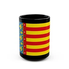 Flag of the Valencia Spain - Black Coffee Mug