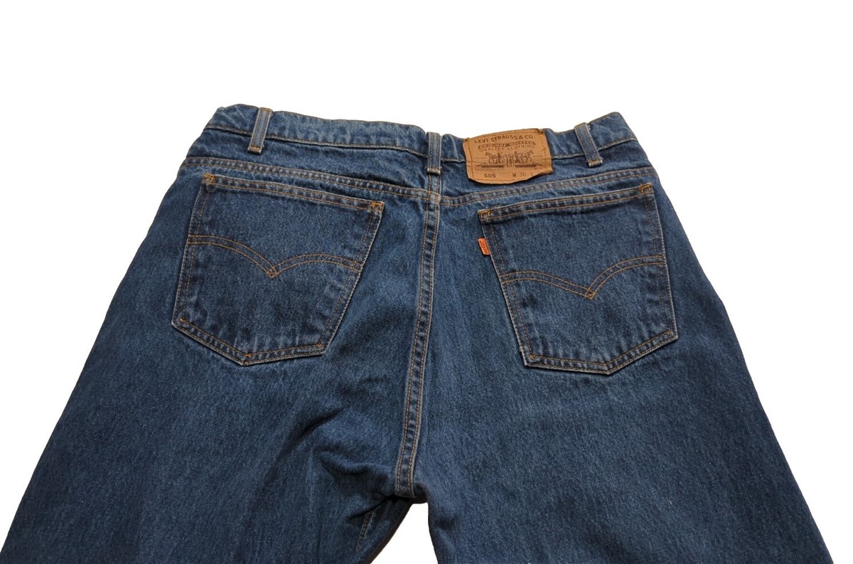 Vintage LEVI'S 505 Orange Tab Denim Jeans 36x34 Mexico 90's Actual