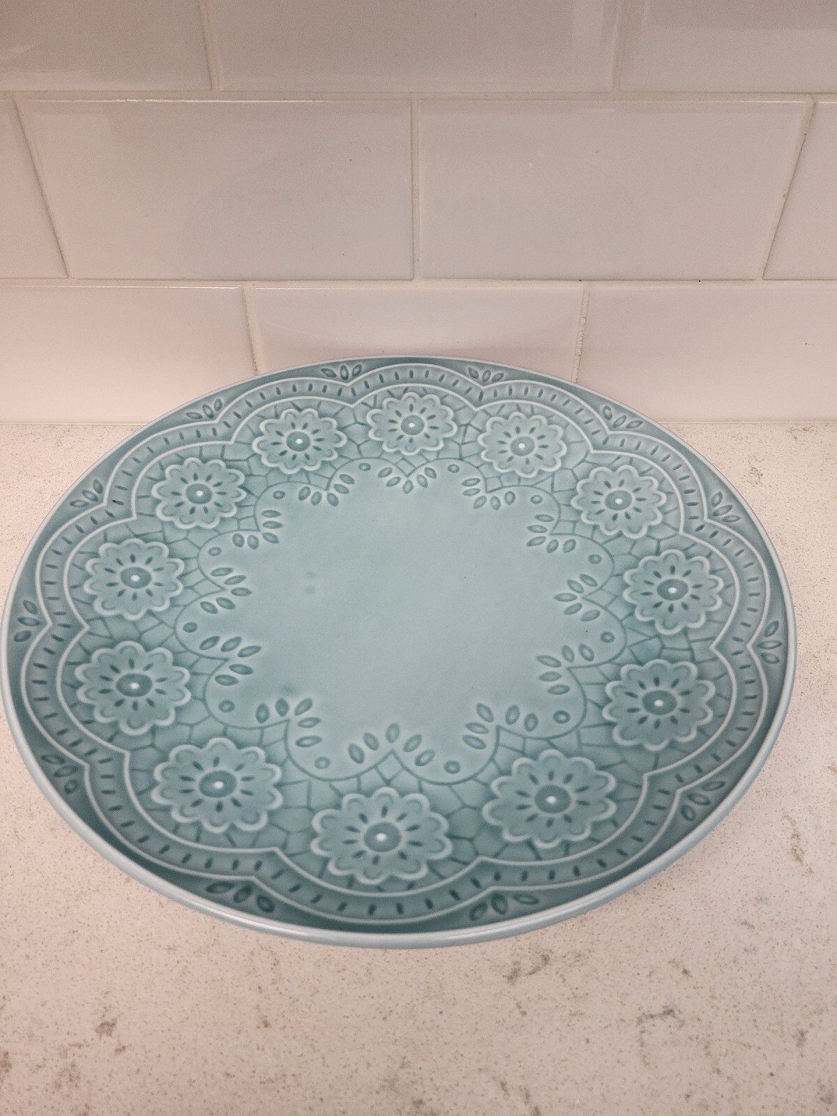 Gibson Elite Alemany 2 Piece Dinner Plate Dinnerware Set, Aqua.